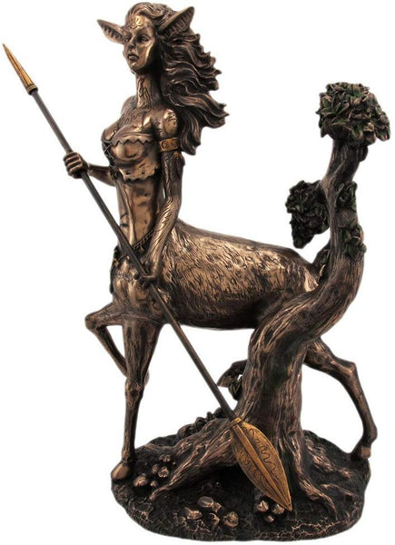 PTC 10.75 Inch Dryad Grecian Goddess with Spear Resin Statue Figurine