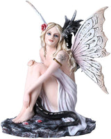 Pacific Giftware Fantasy Fairy with Dragon Figurine Fairyland Legends Decorative Statue 12 Inch H