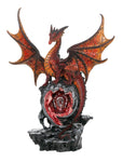 Pacific Giftware Hyperion Dragon with LED Light on Fiery Red Crystal Lava Mountain 18H