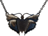 Masada Jewelry, Steampunk Butterfly Pewter Pendant Necklace