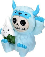 SUMMIT COLLECTION Furrybones Yeti Signature Skeleton in Abominable Snowman Costume with Snow Covered Tree Friend