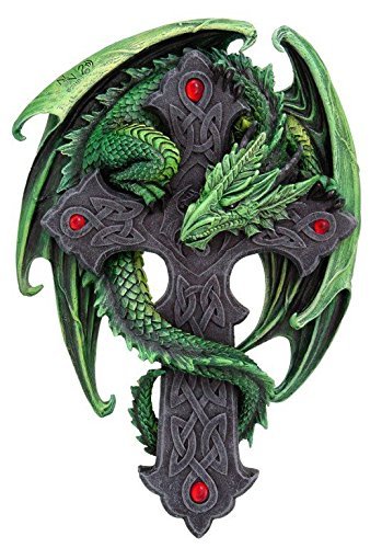 9.06 Inch Woodland Guardian Dragon Wall Plaque Statue Figurine