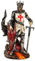PTC 12.5 Inch Warrior Knight with Sword and Dragon Statue Figurine
