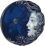 Decorative Luna Goddess Round Wall Plaque Designed by Oberon Zell 5.75 Inches Diameter