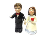 Bride and Groom Red Rose Magnetic Salt and Pepper Shakers