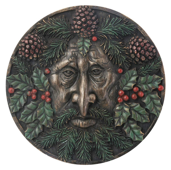 Greenman Plaque Winter Collectible Figurine