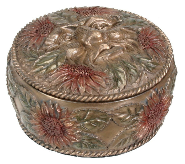 Greenman Box Summer Collectible forest Green Man Jewelry Container