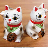 Japanese Maneki Neko - Magnetized Ceramic Salt & Pepper Shakers