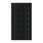 6-Gang Boat Circuit Breaker Panel With Rocker Switches 182.5×100mm Marine Yacht