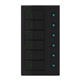 6-Gang Boat Circuit Breaker Panel With Rocker Switches 182.5×100mm Marine Yacht