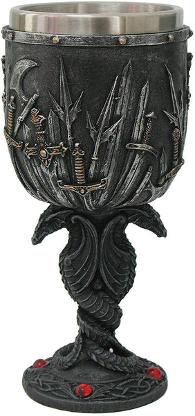 Double Dragon Swords Goblet with Removable Stainless Stain Inner