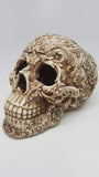 Pacific Giftware Skull Engraved with Floral Patterns Collectible Desktop Figurine Gift 6 Inch