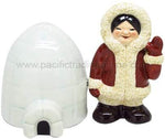 Eskimo and Igloo Attractives Salt Pepper Shaker Made of Ceramic