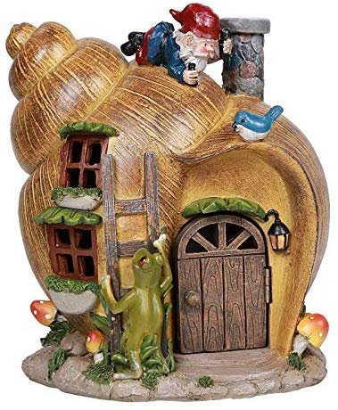 ABZ Brand Snail Shell Gnome House Garden Statue Friendly Frog