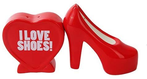 I LOVE SHOES CERAMIC MAGNETIC SALT PEPPER SHAKERS by Attractives