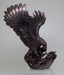 PTC 10 Inch Flying Eagle Catching Fish Statue Figurine with Clear Base
