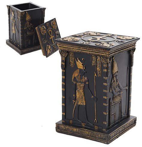 Egyptian God Mystical Vertical Jewelry/Trinket Box with Lid Figurine