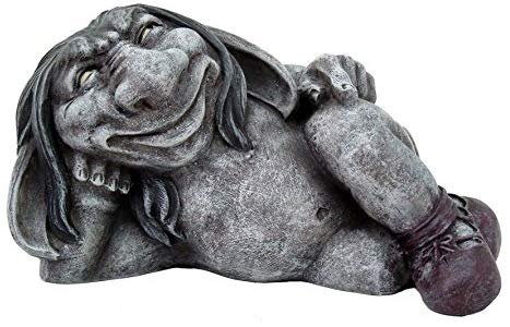 PTC 5.5 Inch Funny Face Gargoyle with Boots Laying Down Statue Figurine