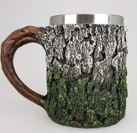 Alpha Grey Wild Wolf Coffee Mug Tree Bark Stainless Steel Tea Wolves 3D Head Gray