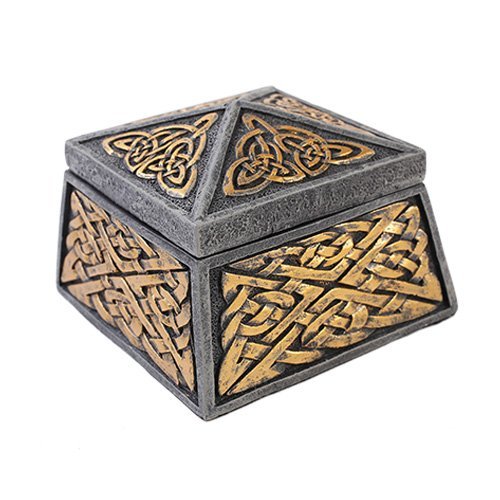 Medieval Celtic Keepers Jewelry Box Figurine Made of Polyresin