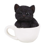 Adorable Mini Kitten Teacup Pet Pals Collectible Figurine 3.25 Inches (Yellow Stripe)