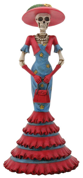 8.5 Inch Cold Cast Resin Day of the Dead Skeleton Lady Isabela Figure