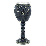 Satanic Cult Baphomet Wine Goblet Made of Resin with Stainless Steel Rim