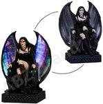 ABZ Brand Gothic Lady Fairy Winged Gargoyle Crystal Ball Fiber Optic Statue Figurine