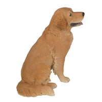 Realistic Life Like Sitting Golden Retriever Statue Glass Eyes