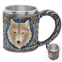 Pacific Giftware Lone Spirit Wolf Celtic Magic 11oz Resin Coffee Mug with Stainless Steel Insert