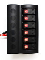 Bandc 6 Gang Marine Boat Bridge Control Switch Panel with LED Rocker Circuit Breaker 12v 24v