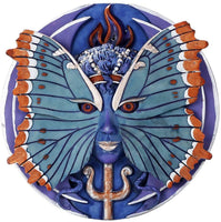 Psyche - Spirit Goddess of Growth & Transformation Round Wall Plaque Designed by Oberon Zell 5.75 Inches Diameter