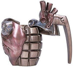 ABZ Brand Steampunk Grenade Heart Shape Figurine Box