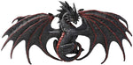 ABZ Brand 14.8" Long Dark Black Red Open Winged Dragon Wall Plaque Sculpture