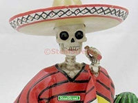 Dod Bandito Mexican Bandit with Cigar Skeleton Outlaw Sculpture