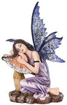 5.25 Inch Fairyland Purple Fairy Sleeping on Mushroom Statue Figurine