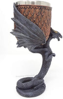 Golden Horn Winged Gargoyle Dragon Resin Figurine Colored Goblet Drinkware with Removable Stainless Stain Inner by Anne Stokes -The Age of Dragons