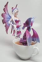 Amy Brown Get Out of My Tub Cup Fairy Dragon Fantasy Art Figurine Collectible 6.25 inch