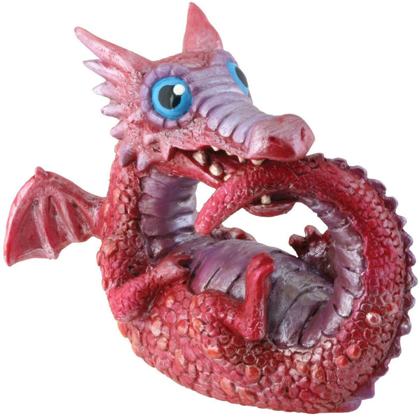 Red Baby Dragon Collectible Serpent Figurine Reptile Sculpture