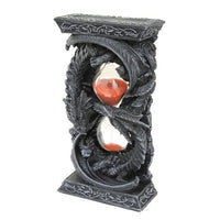 7 Inch Double Dragons Sand Timer Hourglass Resin Statue Figurine