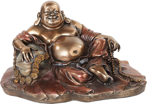 PTC 11.38 Inch Happy Buddha with Good Fortune Resin Statue Figurine