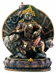 Bronze Vaisravana Sitting On Lotus Buddhism Display Statue