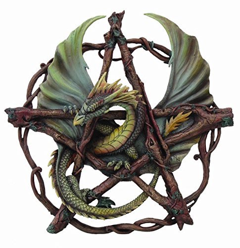 PTC 13 Inch Forest Branch Design Pentagram Dragon Décor Statue Figurine