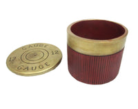 Pacific Giftware 12 Gauge Shotgun Shell Resin Trinket Box Collectible Decor 3.25 Inches Tall