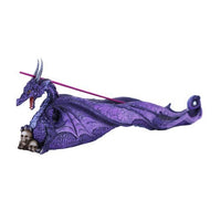 Purple Dragon With Skulls Statue Incense Burner
