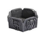 5.13 Inch Gargoyle Embellished Hand Painted Resin Ashtray, Gray