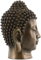 PTC 6.5 Inch Buddha Head Buddhist Religious Bronze Finish Statue Figurine