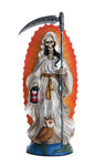 Santa Muerte Saint of Holy Death Standing Religious Statue 7.25 Inch White Tunic Purification Santisima Muerte Sculpture