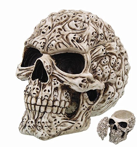 7.5 Inch Spirit Ghost Print Skull Removable Top Desktop Figurine