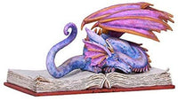 Pacific Giftware Amy Brown Book Purple Dragon Book Wyrm Dragon Statue Home Decor